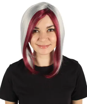 HPO Adult Women's Asymmetric Two Tone Short Bob Wig I Perfect for Cosplay I Flame-retardant Synthetic Fiber