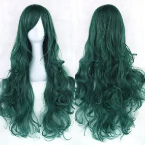 80 cm Deep Teal Wavy Long Cosplay Wig