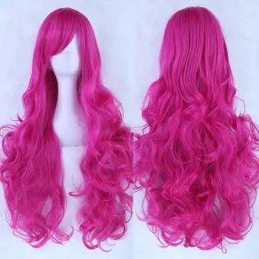 80 cm Magenta Wavy Long Cosplay Wig