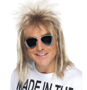 80's Ash Blonde Mullet Wig