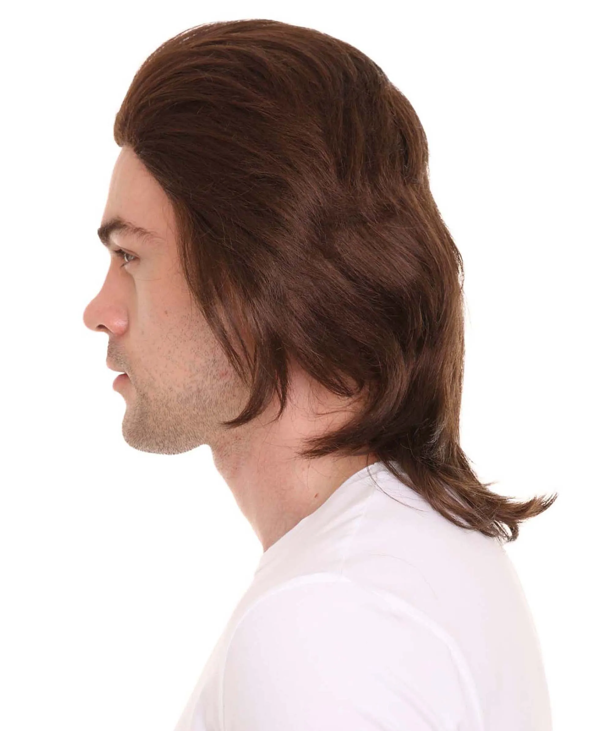 80's Mullet Wig | Brown Retro Wigs | Premium Breathable Capless Cap