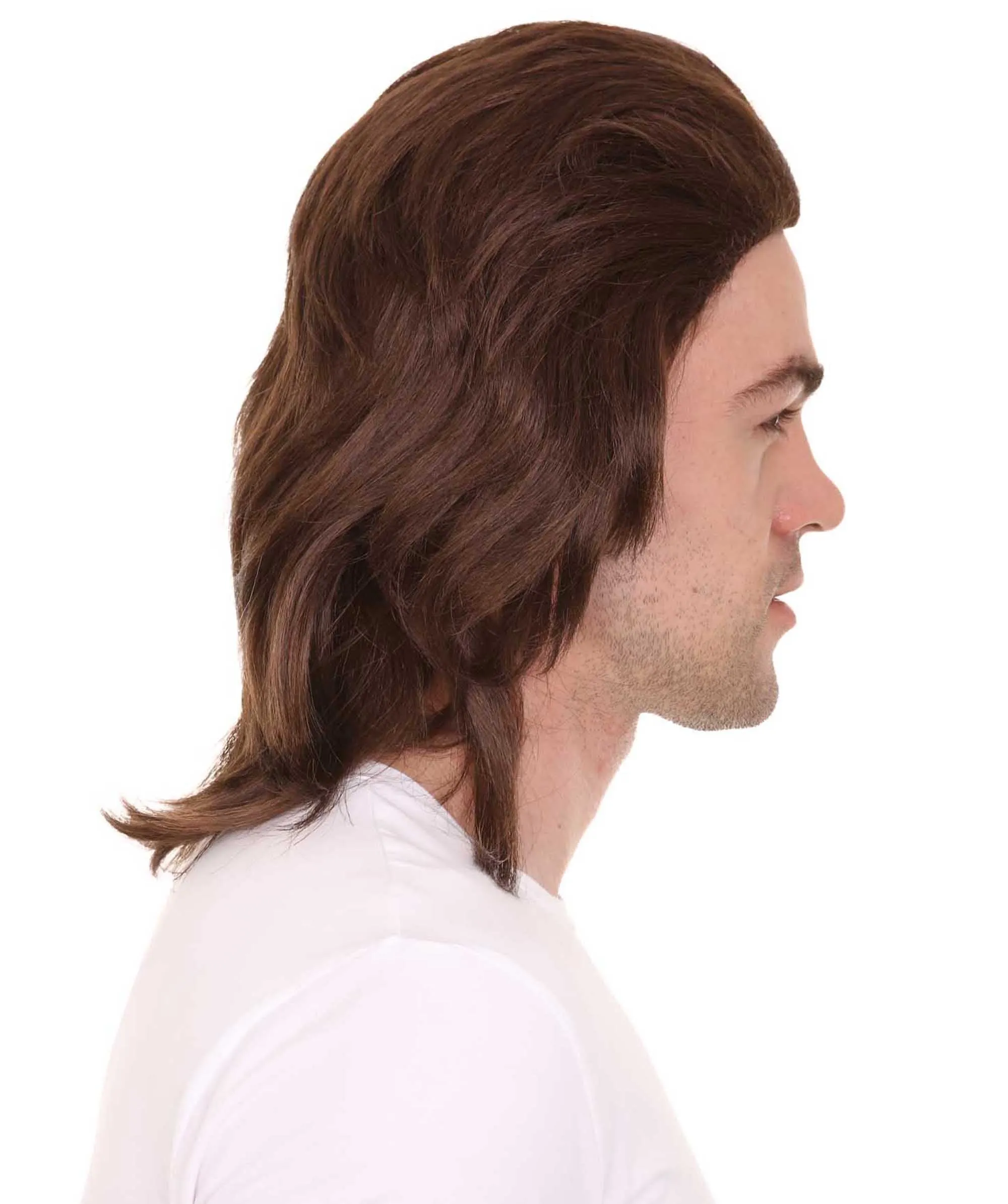 80's Mullet Wig | Brown Retro Wigs | Premium Breathable Capless Cap