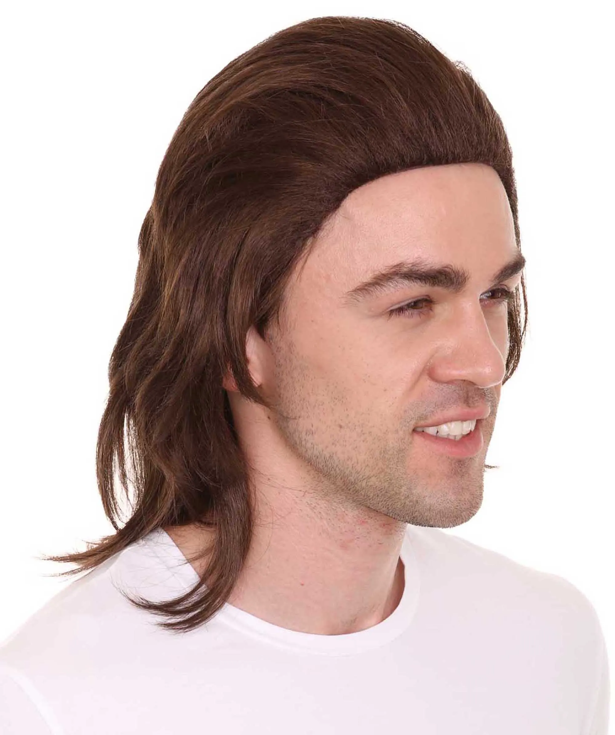 80's Mullet Wig | Brown Retro Wigs | Premium Breathable Capless Cap