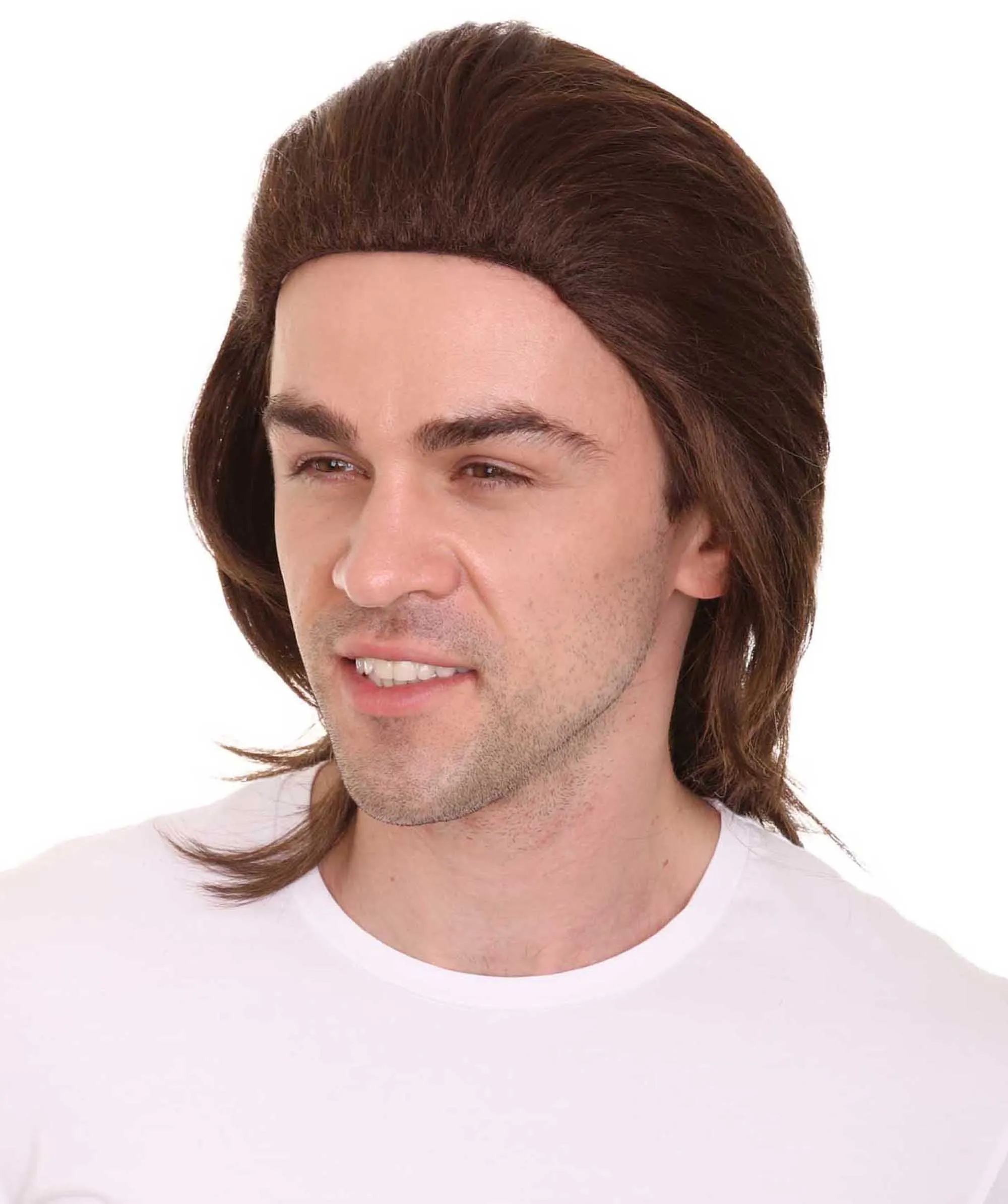 80's Mullet Wig | Brown Retro Wigs | Premium Breathable Capless Cap