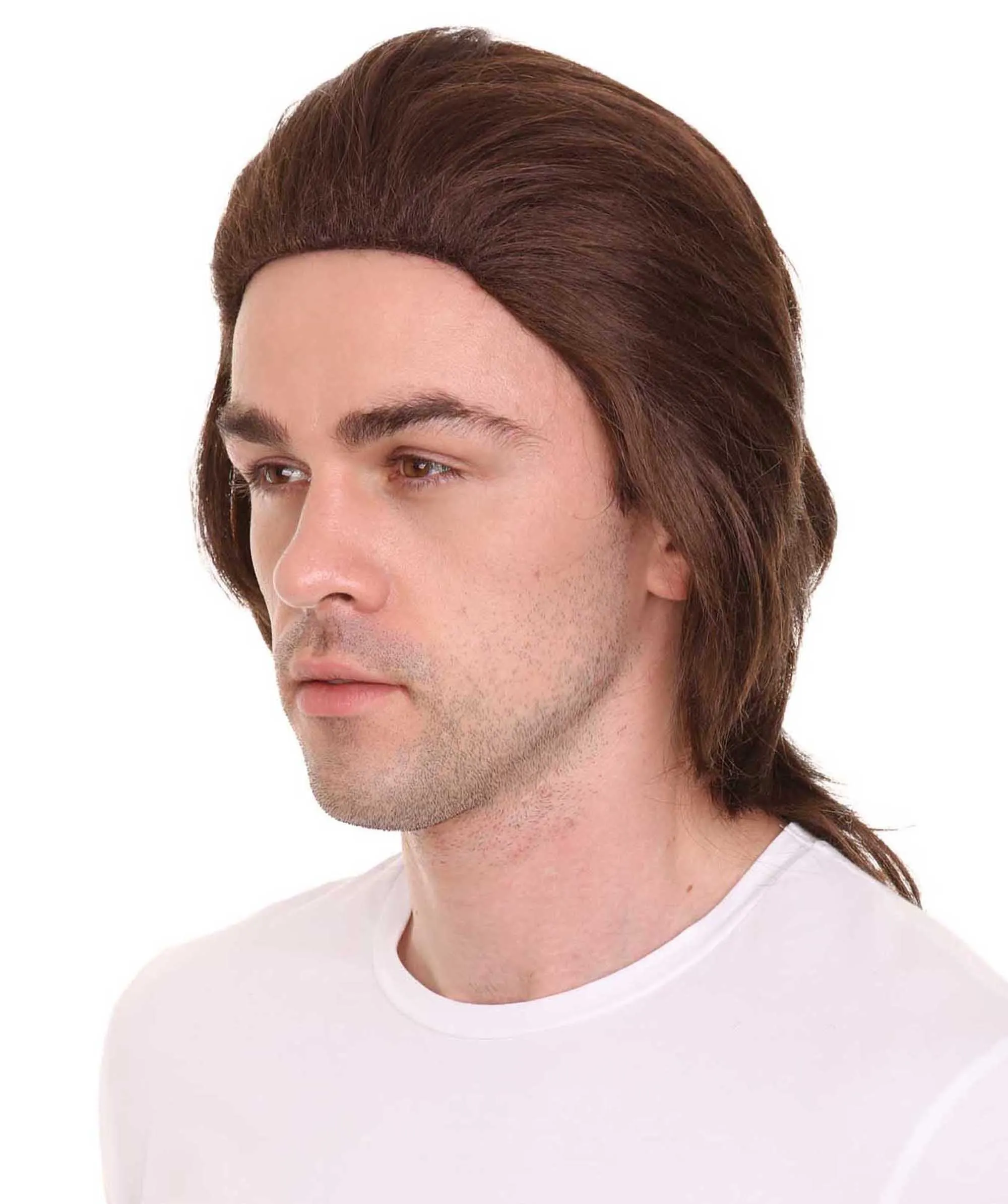 80's Mullet Wig | Brown Retro Wigs | Premium Breathable Capless Cap