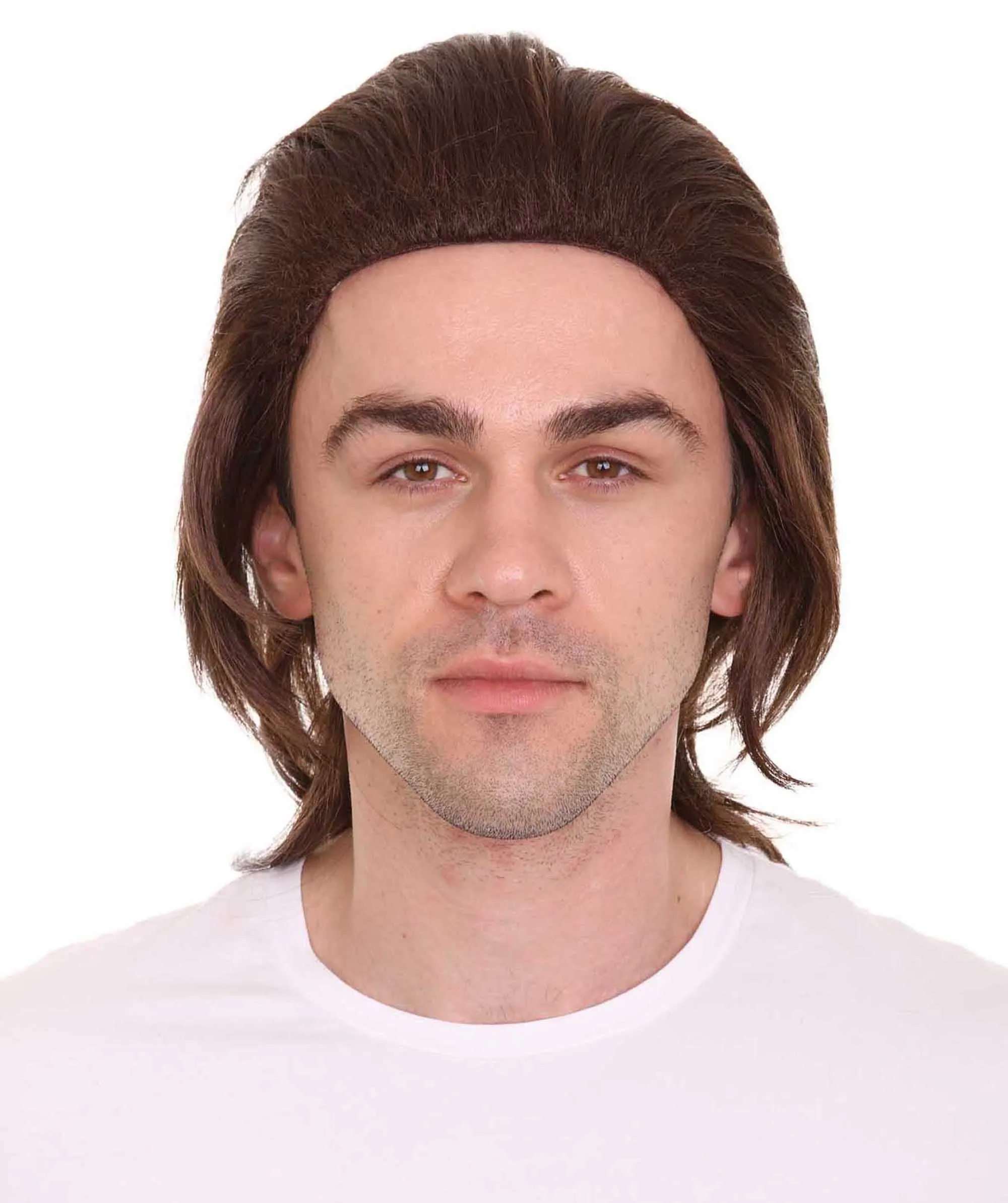 80's Mullet Wig | Brown Retro Wigs | Premium Breathable Capless Cap