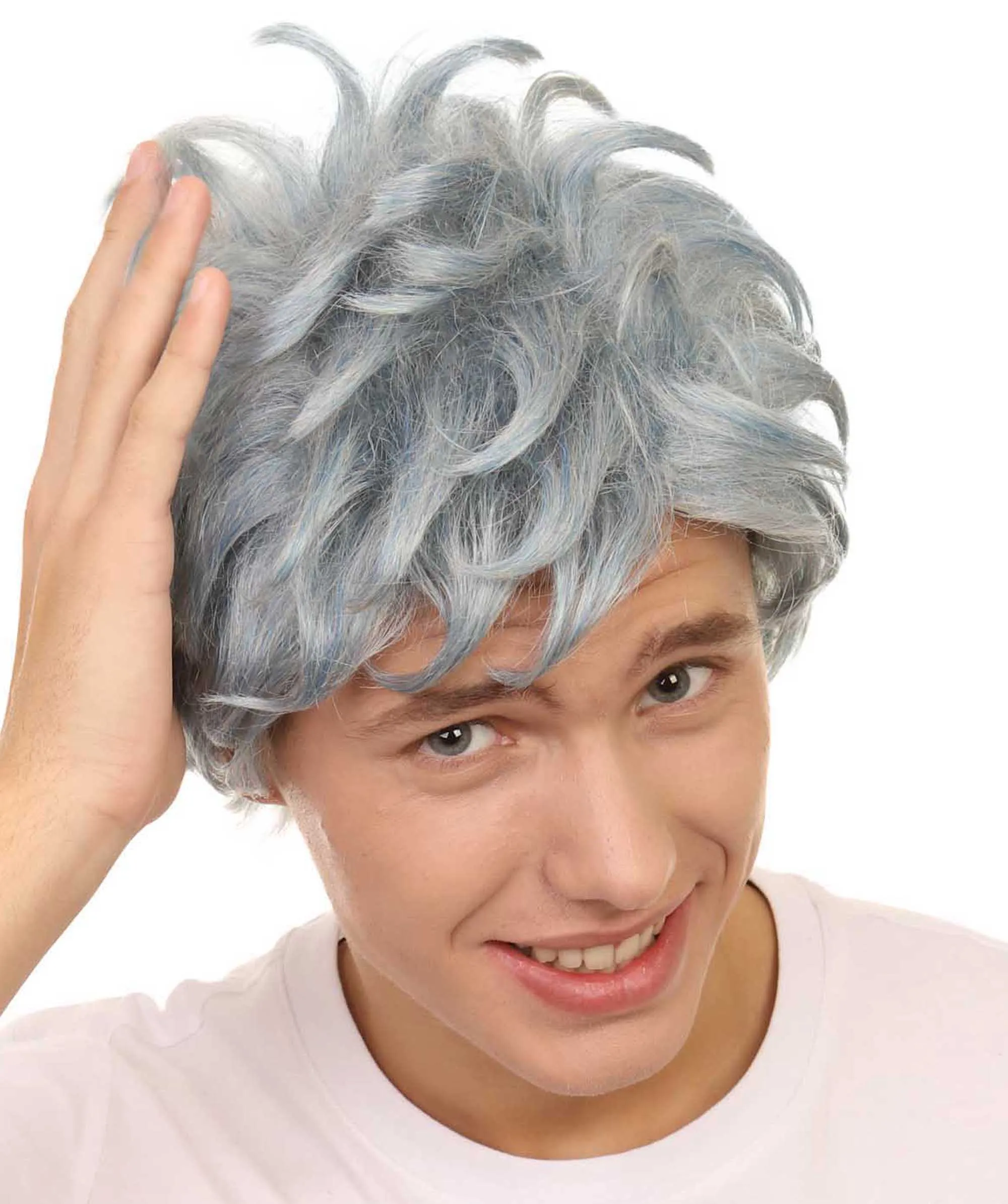 Adult Men's 11" Inch Medium Length Straight Halloween Cosplay Hero Villain Wig, Synthetic Soft Fiber Hair, Perfect for your next Conventiton and Group Anime Party! | HPO