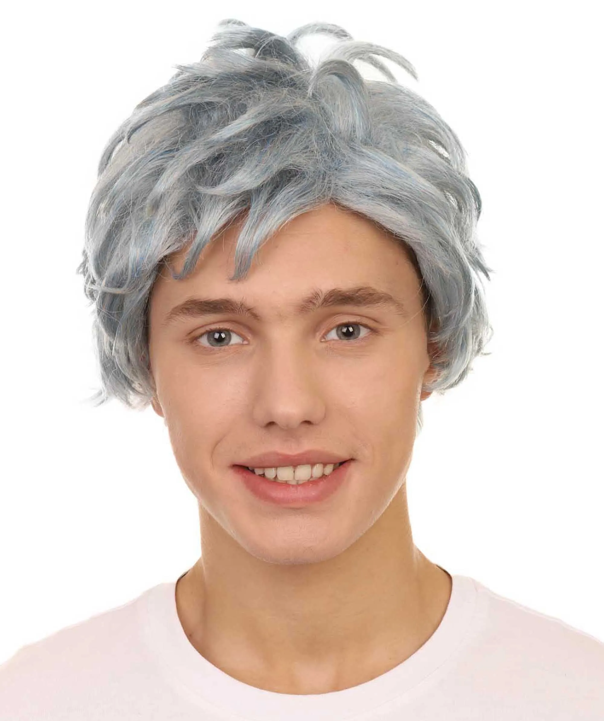 Adult Men's 11" Inch Medium Length Straight Halloween Cosplay Hero Villain Wig, Synthetic Soft Fiber Hair, Perfect for your next Conventiton and Group Anime Party! | HPO