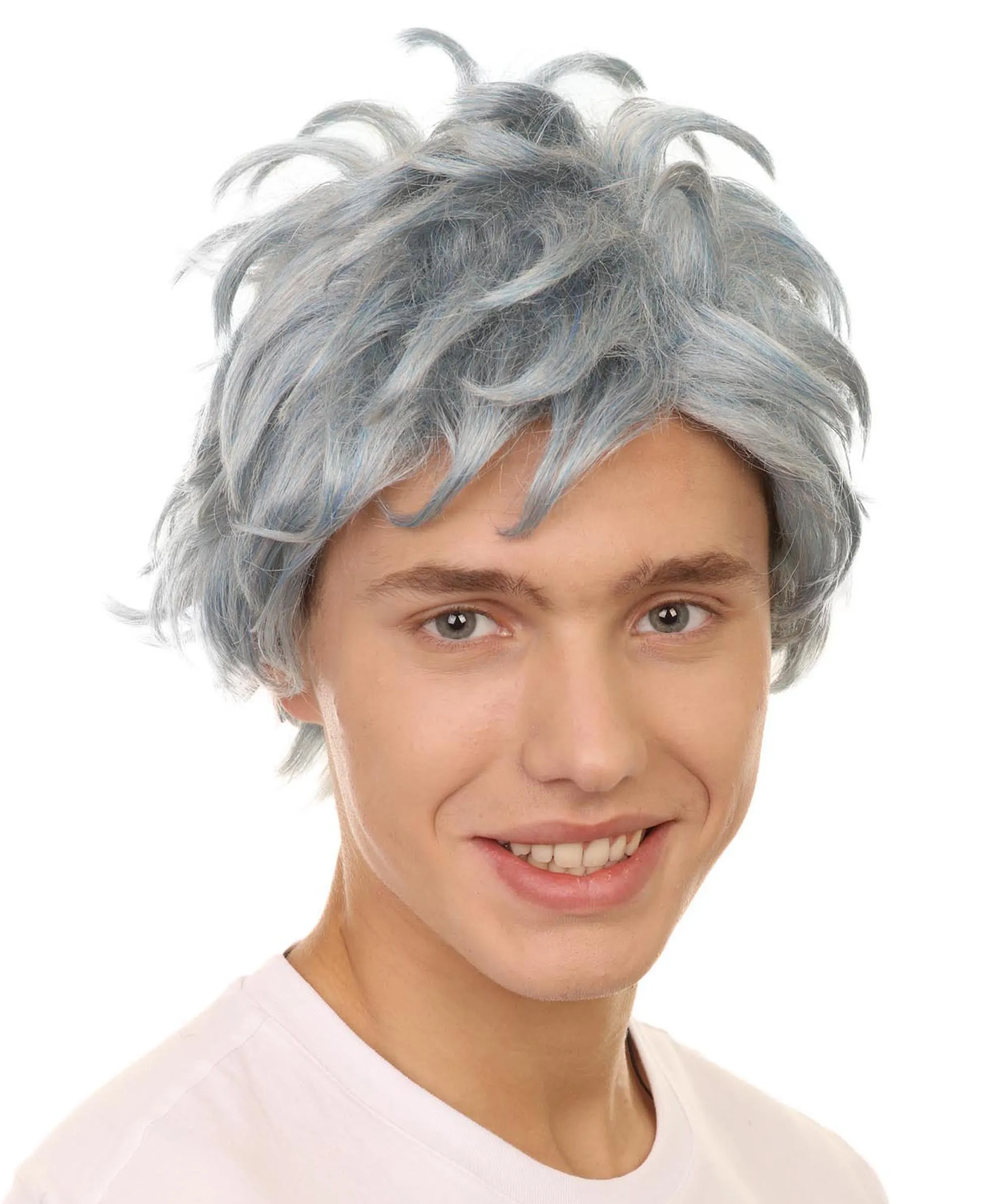 Adult Men's 11" Inch Medium Length Straight Halloween Cosplay Hero Villain Wig, Synthetic Soft Fiber Hair, Perfect for your next Conventiton and Group Anime Party! | HPO