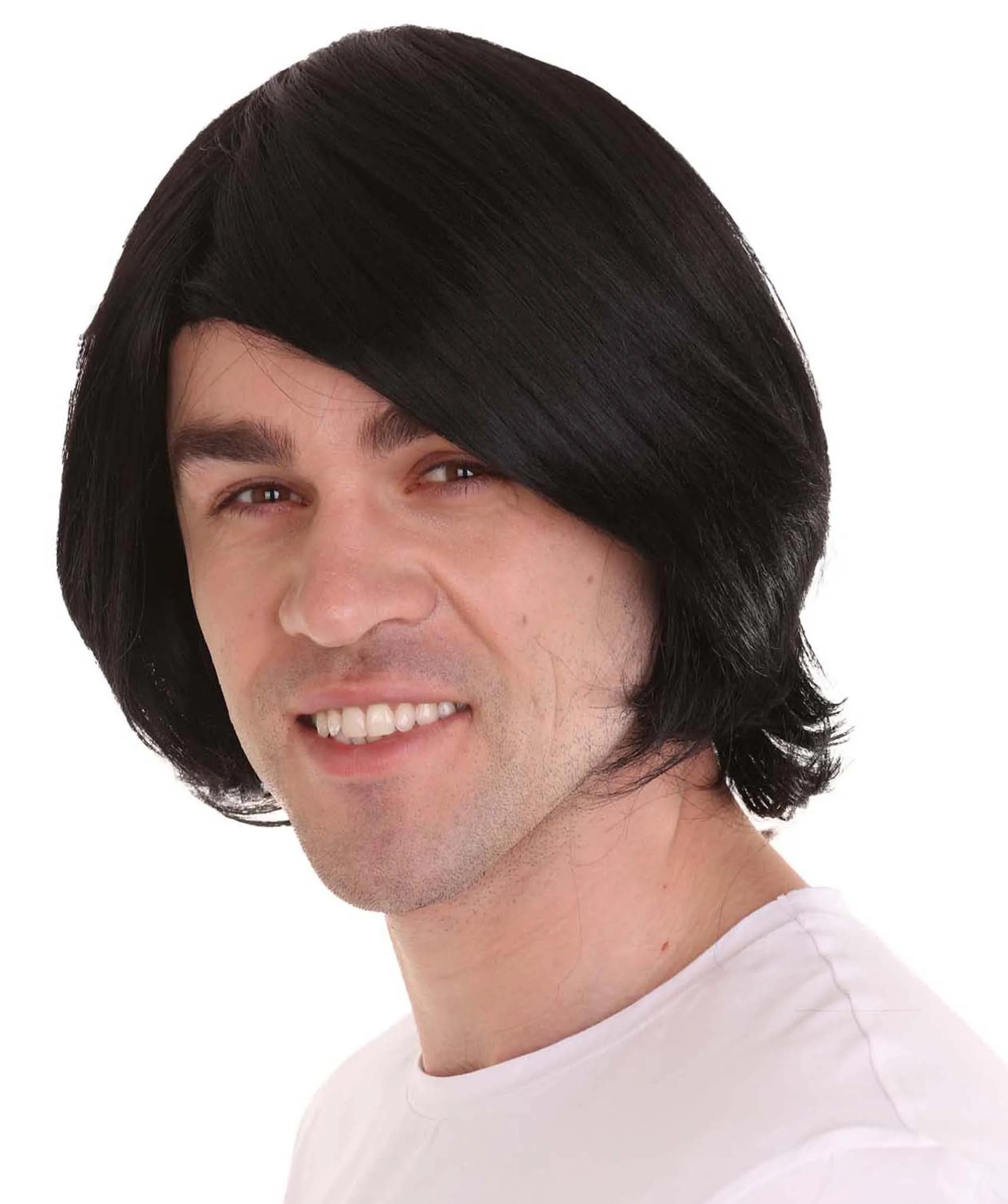 Adult Men's Pop King Celebrity Wig | Black Pop Star Wig | Premium Breathable Capless Cap