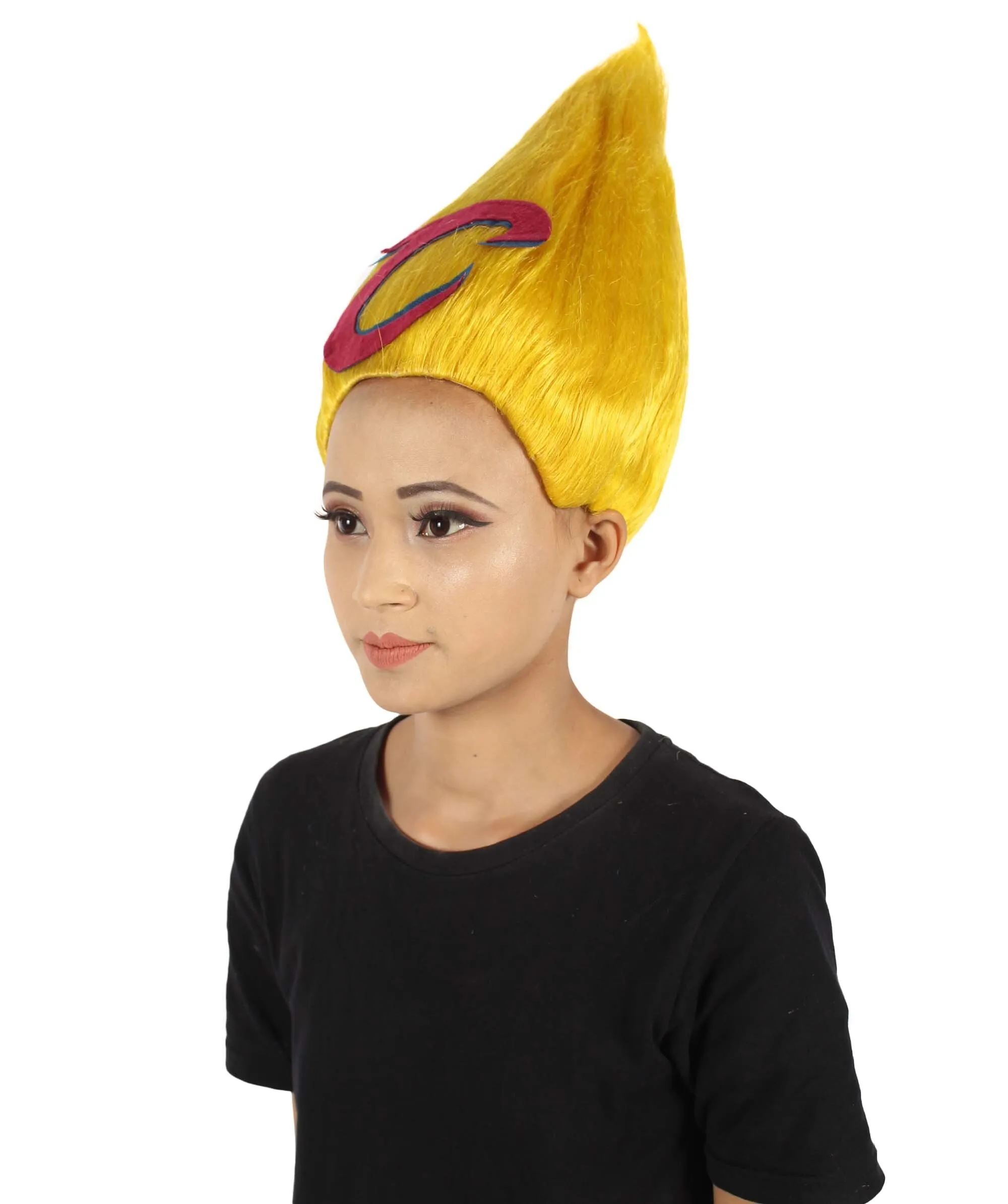 Adult Unisex Pointy Troll Yellow Wig | Perfect for Halloween | Flame-retardant Synthetic Fiber