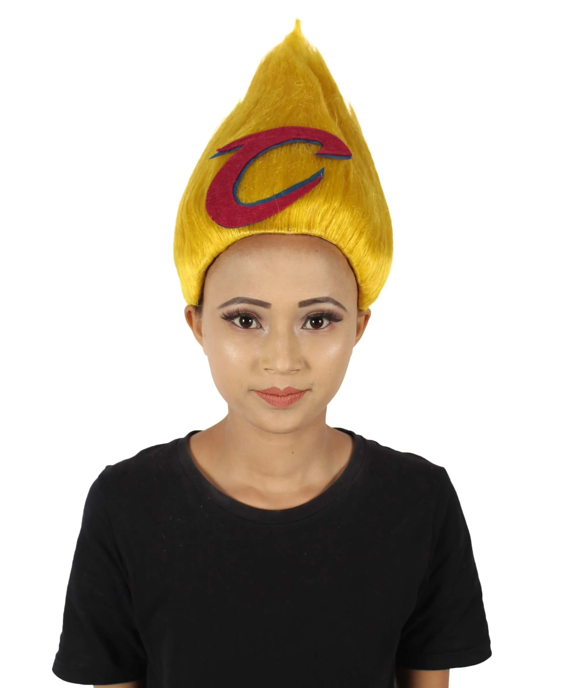 Adult Unisex Pointy Troll Yellow Wig | Perfect for Halloween | Flame-retardant Synthetic Fiber