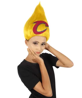 Adult Unisex Pointy Troll Yellow Wig | Perfect for Halloween | Flame-retardant Synthetic Fiber