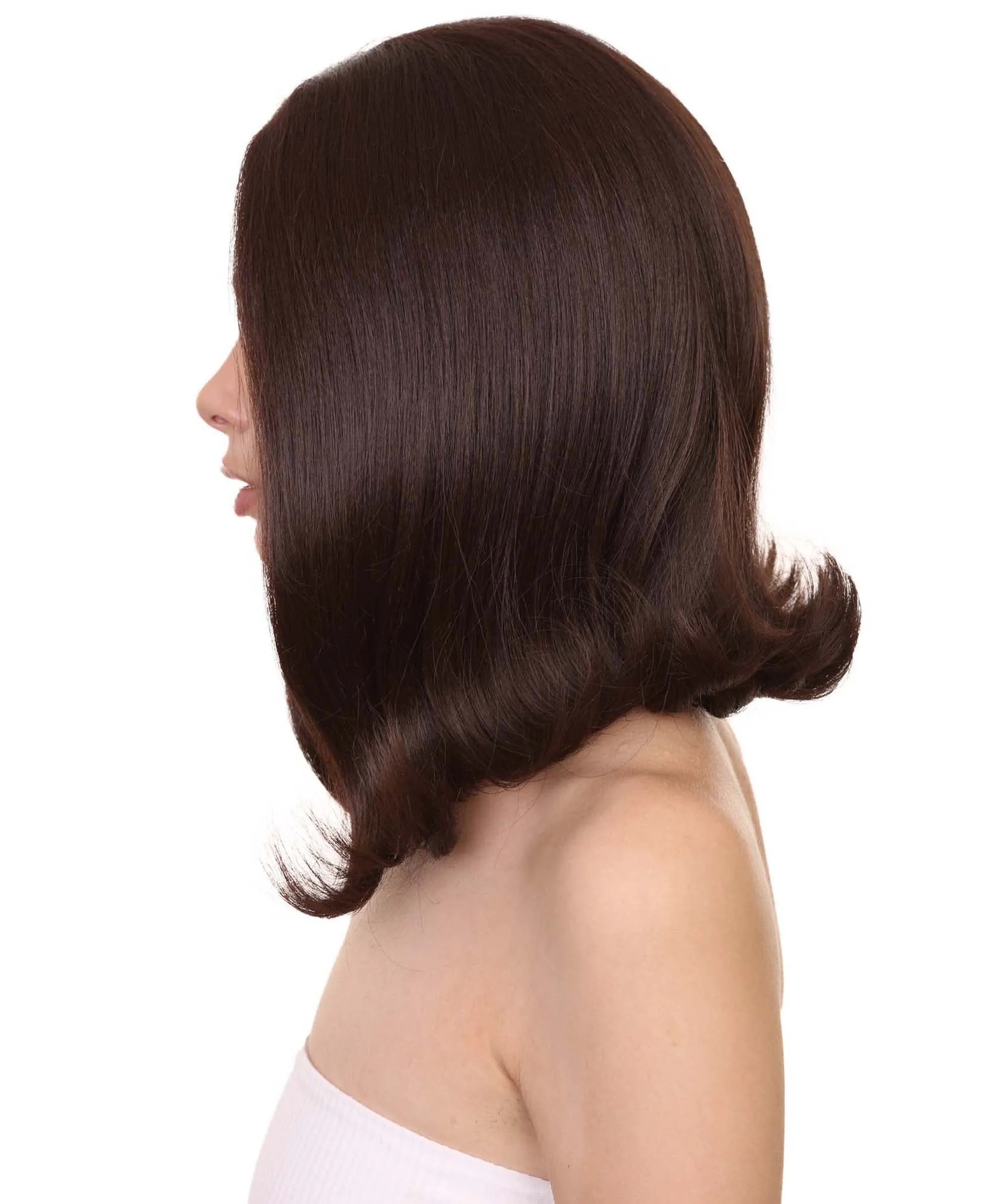 Adult Women's 12" Inch Medium Length Straight 4x4 Lace Front Natural Brown Hairline Icon Beauty Wig, 100% Heat Resistant Fibers, Perfect for your Everyday Wear and Styling to your Expectations! | Nunique