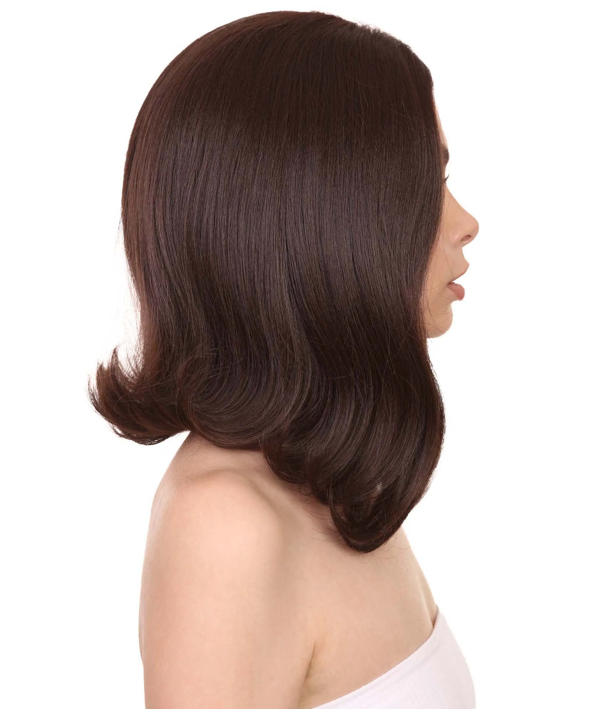 Adult Women's 12" Inch Medium Length Straight 4x4 Lace Front Natural Brown Hairline Icon Beauty Wig, 100% Heat Resistant Fibers, Perfect for your Everyday Wear and Styling to your Expectations! | Nunique