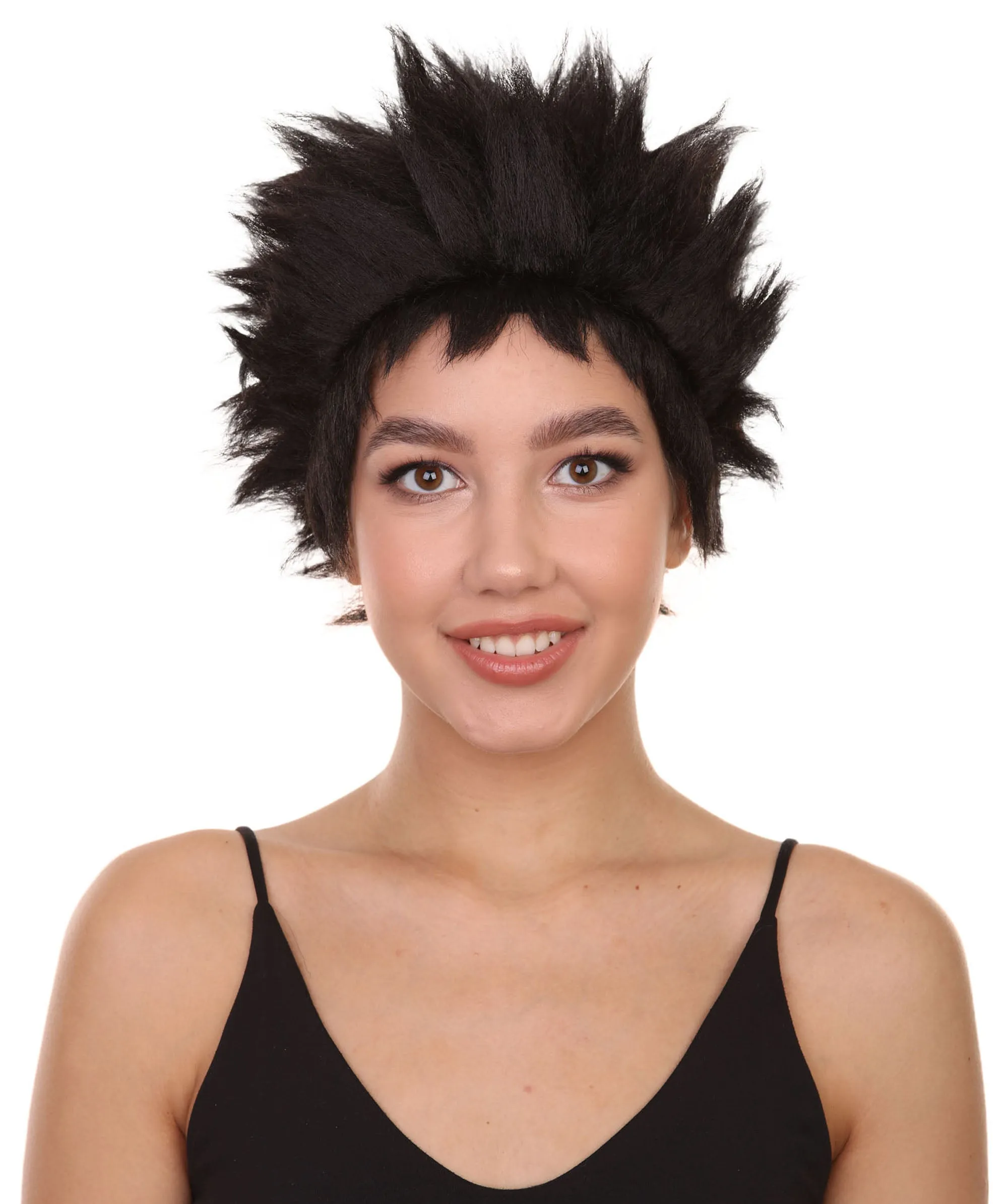 Adult Women's 13" Inch Medium Length Halloween Cosplay Dark Brown Costume Wig , Synthetic Soft Fiber Hair, Perfect for your next Festival and Group Anime Party! , HPO