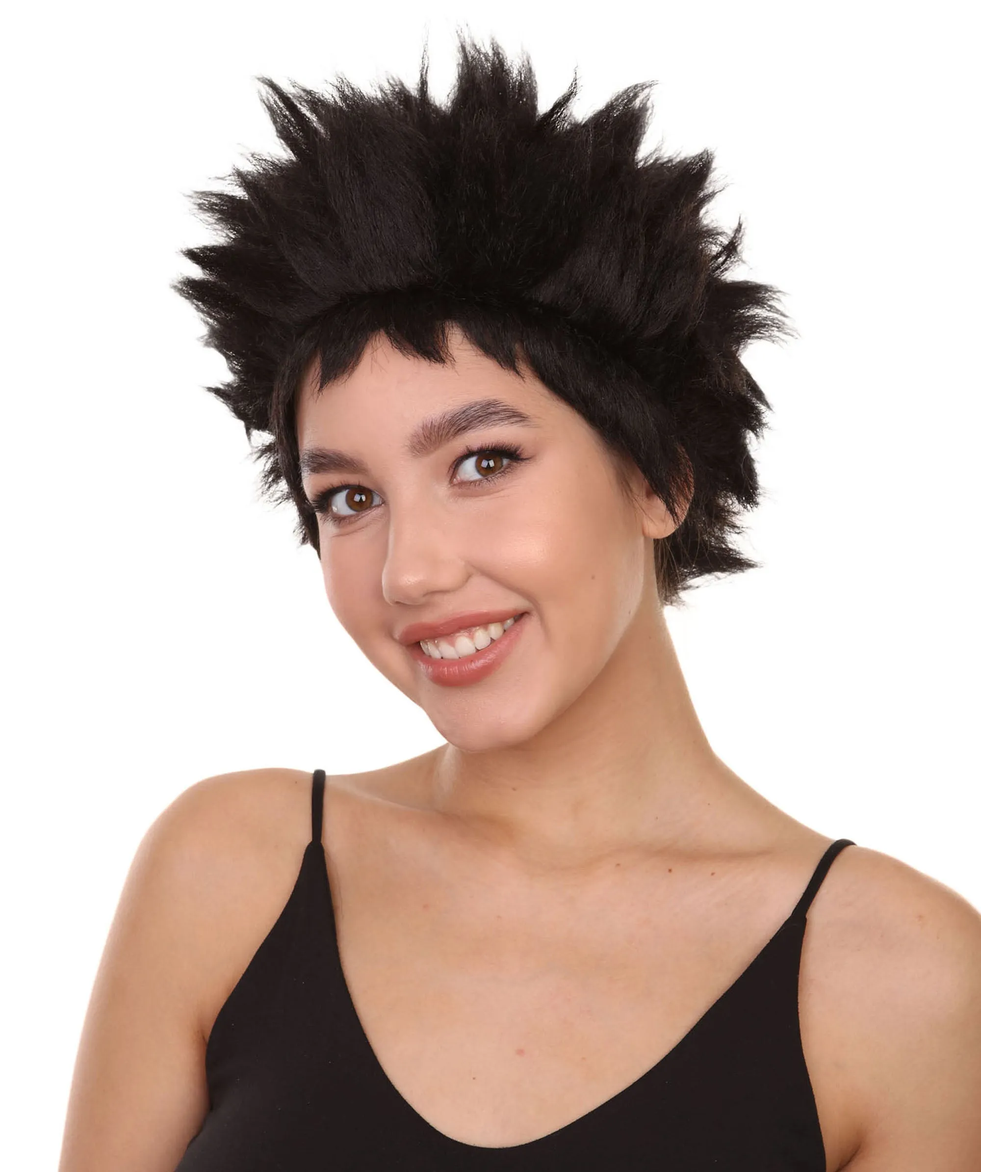 Adult Women's 13" Inch Medium Length Halloween Cosplay Dark Brown Costume Wig , Synthetic Soft Fiber Hair, Perfect for your next Festival and Group Anime Party! , HPO