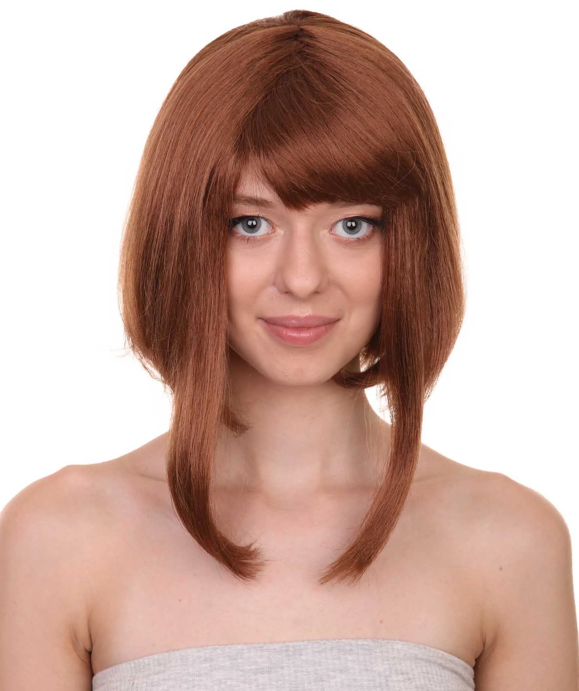 Adult Women's 14" Inch Medium Length Straight Halloween Cosplay Animated Pro Hero Costume Wig, Synthetic Soft Fiber Hair, Perfect for your next Conventiton and Group Anime Party! | HPO