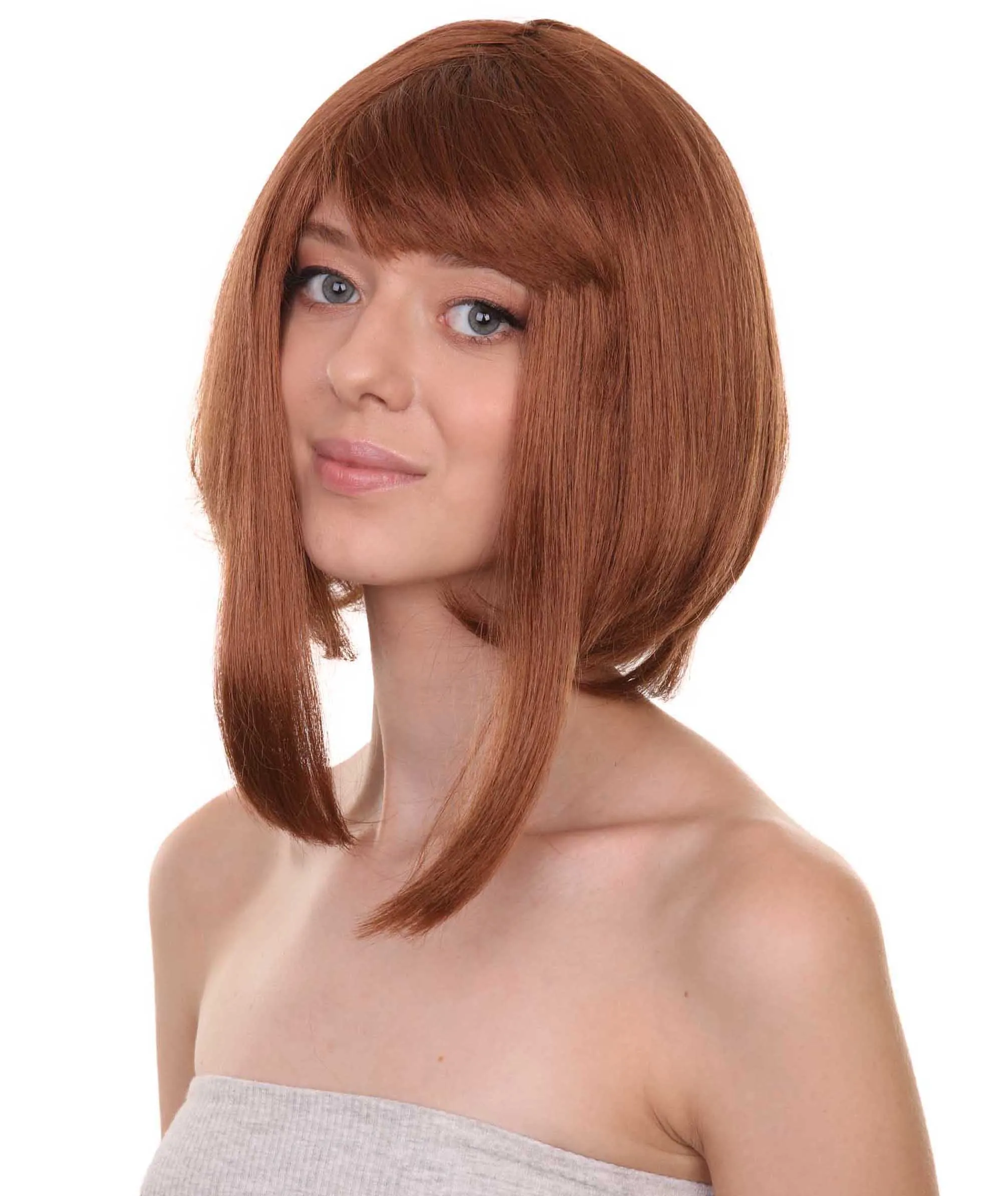 Adult Women's 14" Inch Medium Length Straight Halloween Cosplay Animated Pro Hero Costume Wig, Synthetic Soft Fiber Hair, Perfect for your next Conventiton and Group Anime Party! | HPO