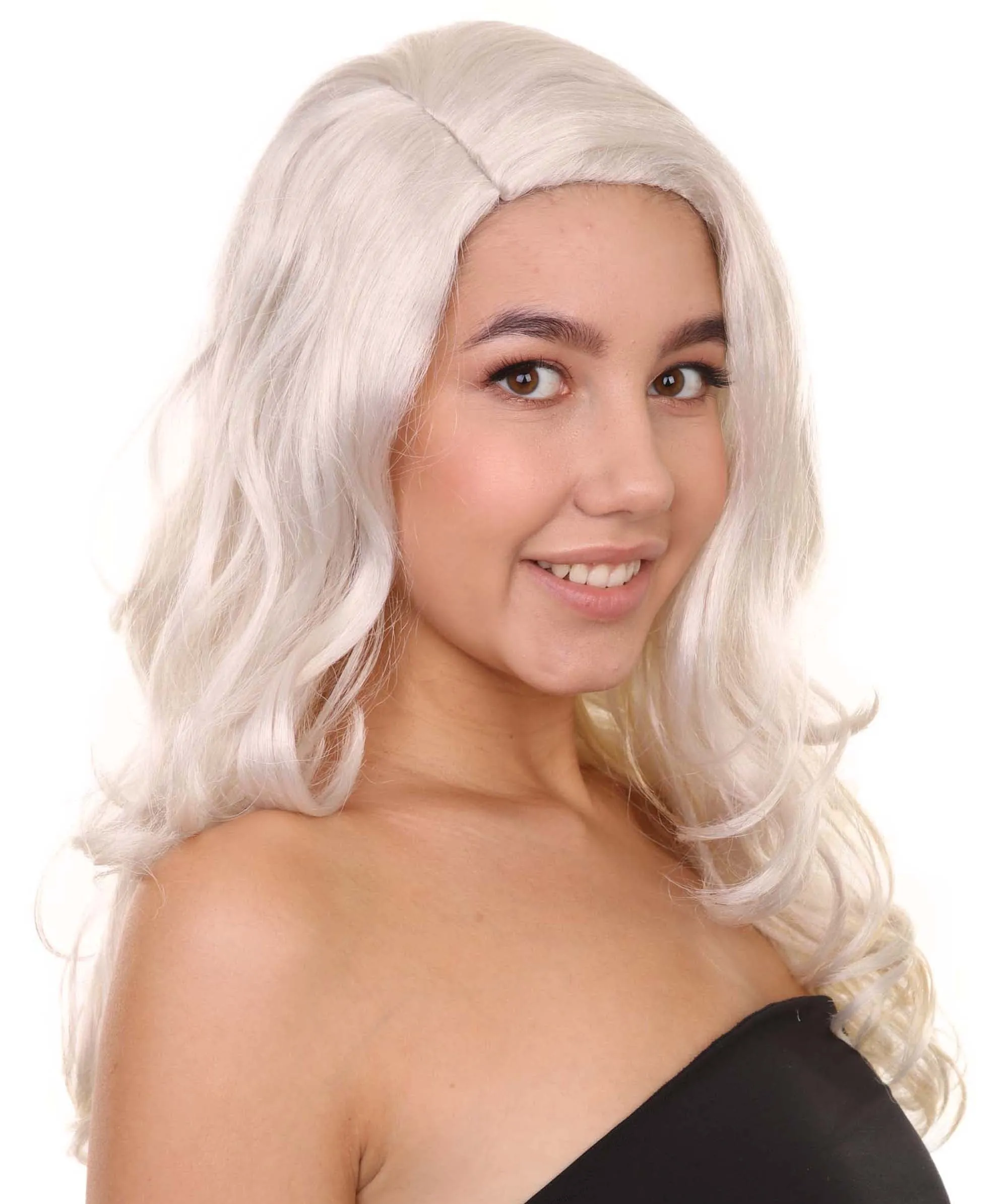 Adult Women's 22" Inch Long Length Wavy Halloween Make Up Artist Influencer Wig, Synthetic Soft Fiber Blonde Costume Hair | HPO