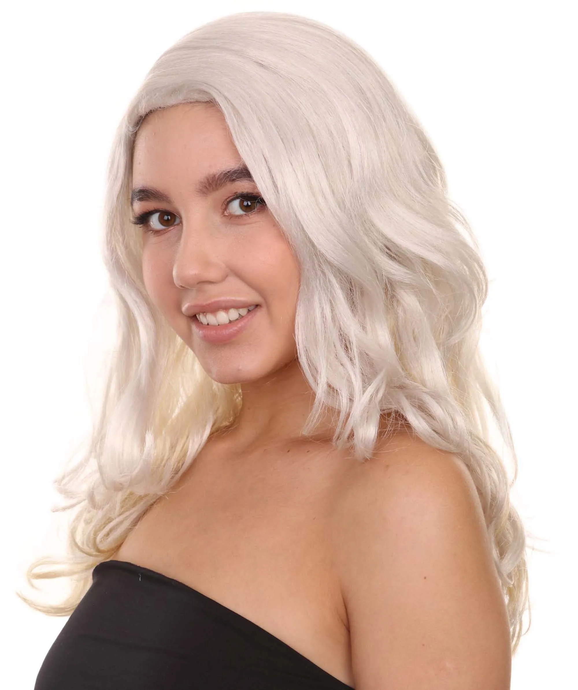 Adult Women's 22" Inch Long Length Wavy Halloween Make Up Artist Influencer Wig, Synthetic Soft Fiber Blonde Costume Hair | HPO