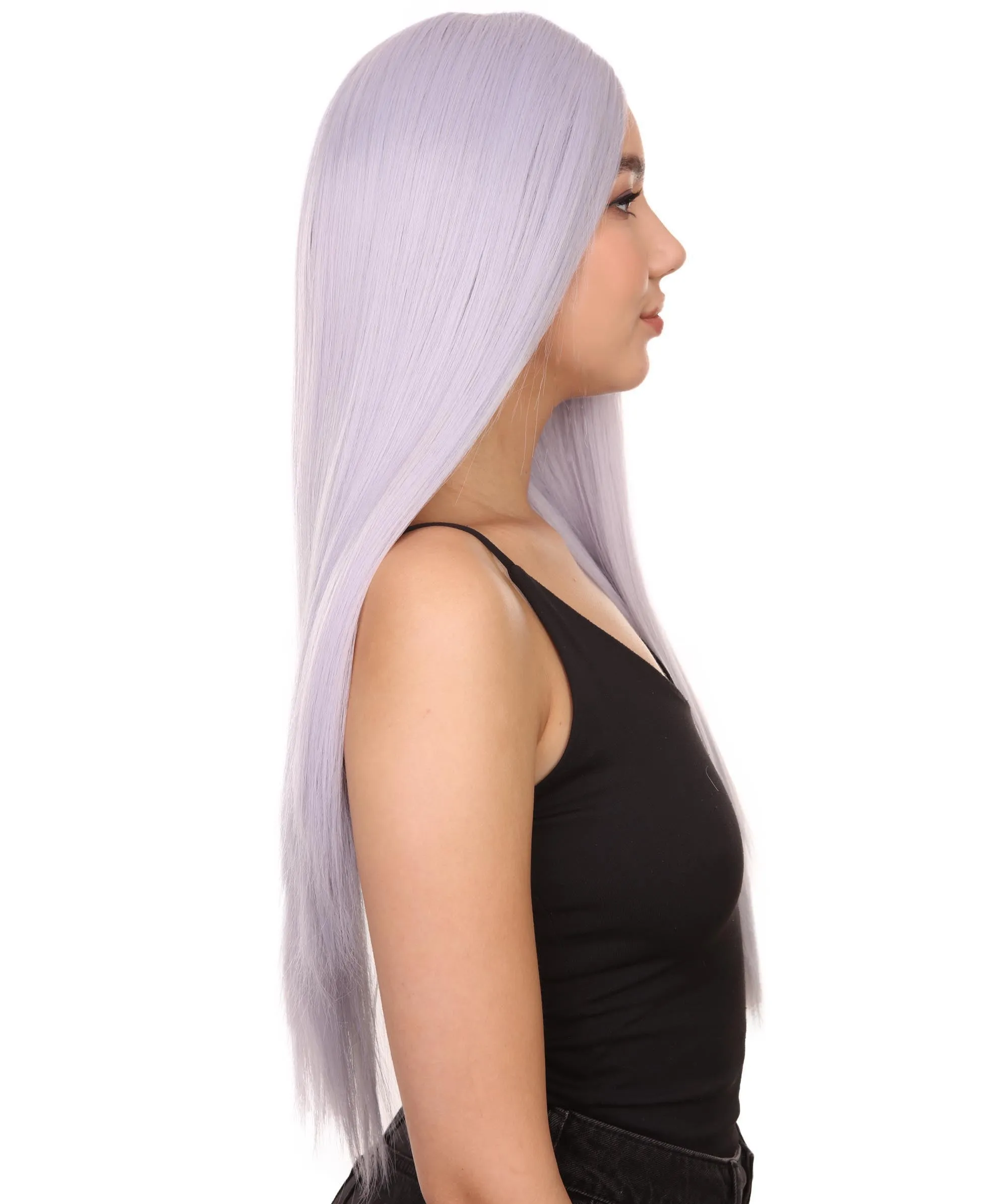 Adult Women's 29" Inch Long Length Straight 360 Lace Front Natural Platinum Silver Hairline Beauty Wig, 100% Heat Resistant Fibers, Perfect for your Everyday Wear and Styling to your Expectations! | Nunique