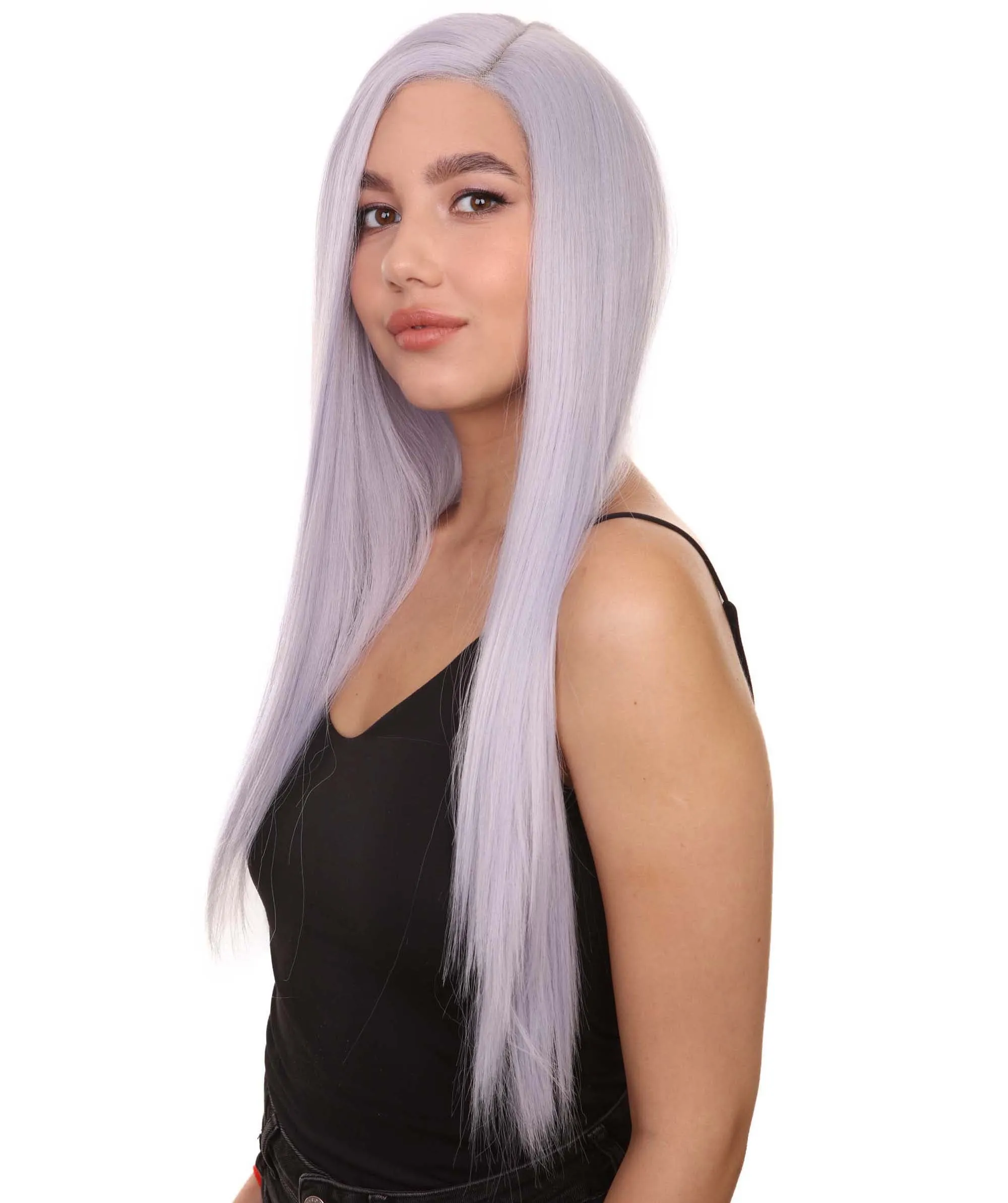 Adult Women's 29" Inch Long Length Straight 360 Lace Front Natural Platinum Silver Hairline Beauty Wig, 100% Heat Resistant Fibers, Perfect for your Everyday Wear and Styling to your Expectations! | Nunique