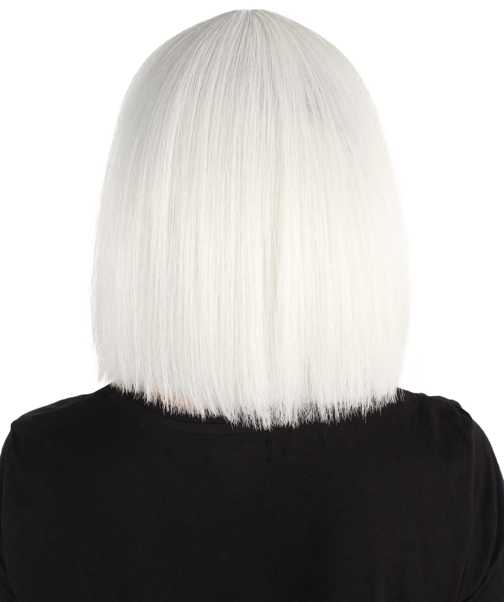 Adult Women's Blunt Cut White and Orange Bob Wig | | Perfect for Cosplay | Flame-retardant Synthetic Fiber