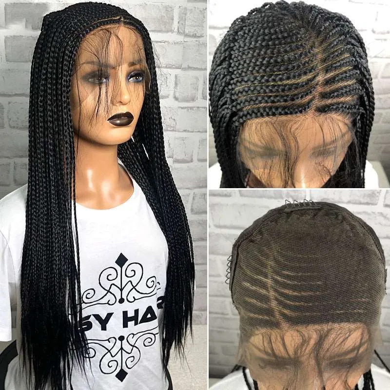 Black 13x6 Braided Synthetic Lace Front