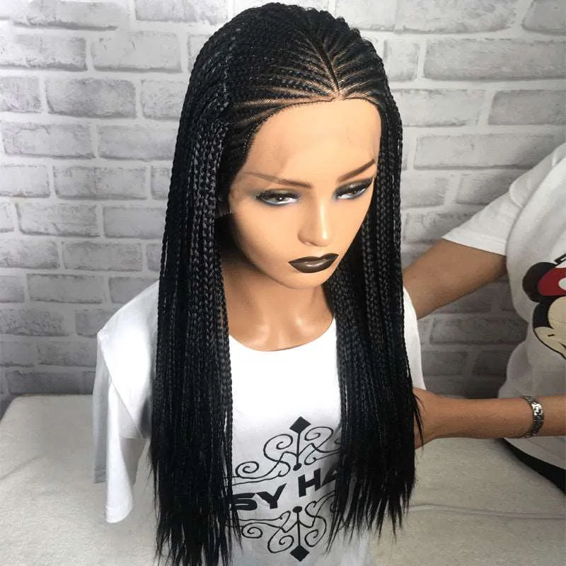 Black 13x6 Braided Synthetic Lace Front