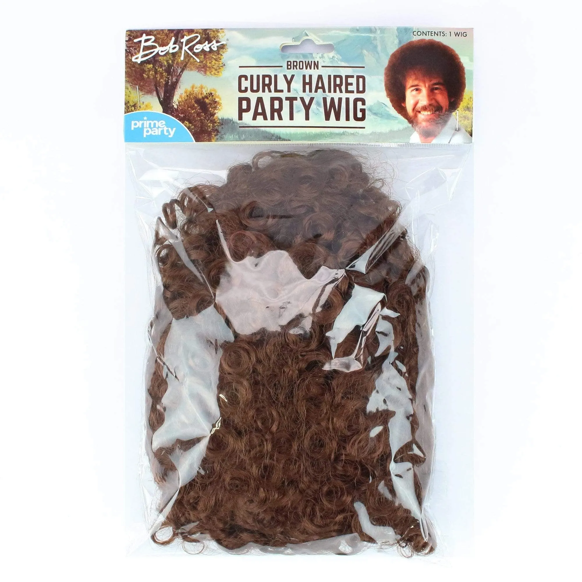 Bob Ross Curly Brown Afro Wig