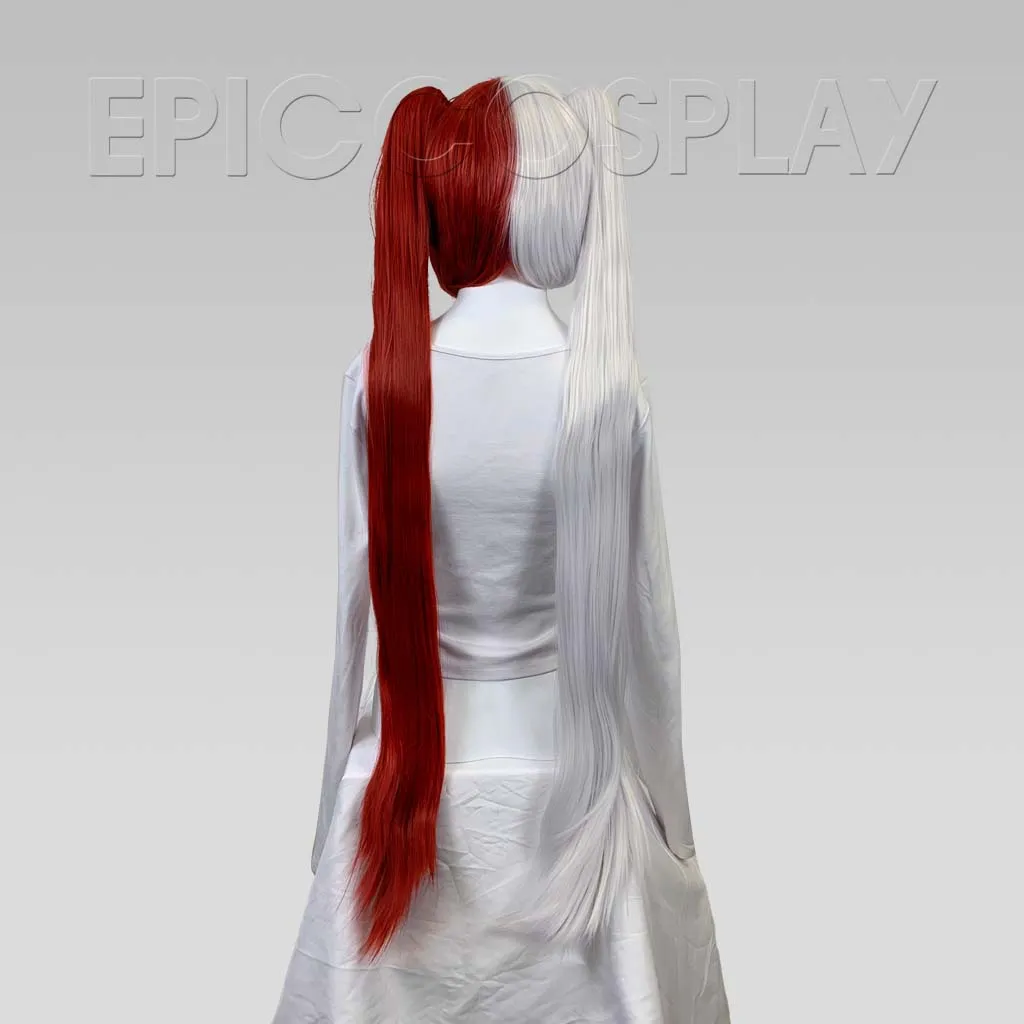 Eos - Silvery Grey and Dark Red Wig