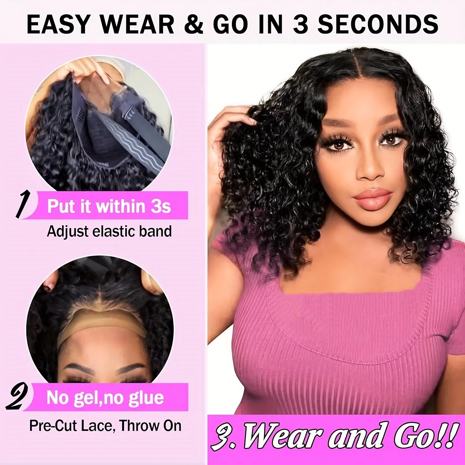 Glueless Wigs Human Hair Lace Front Wigs