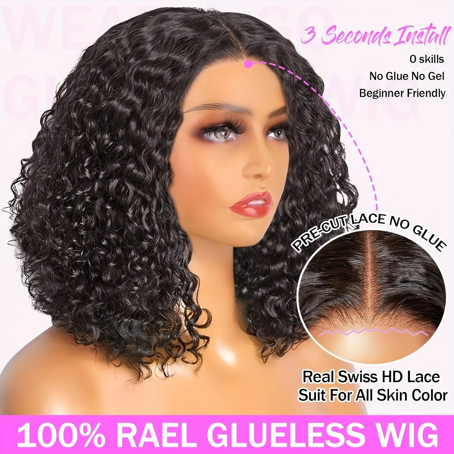 Glueless Wigs Human Hair Lace Front Wigs