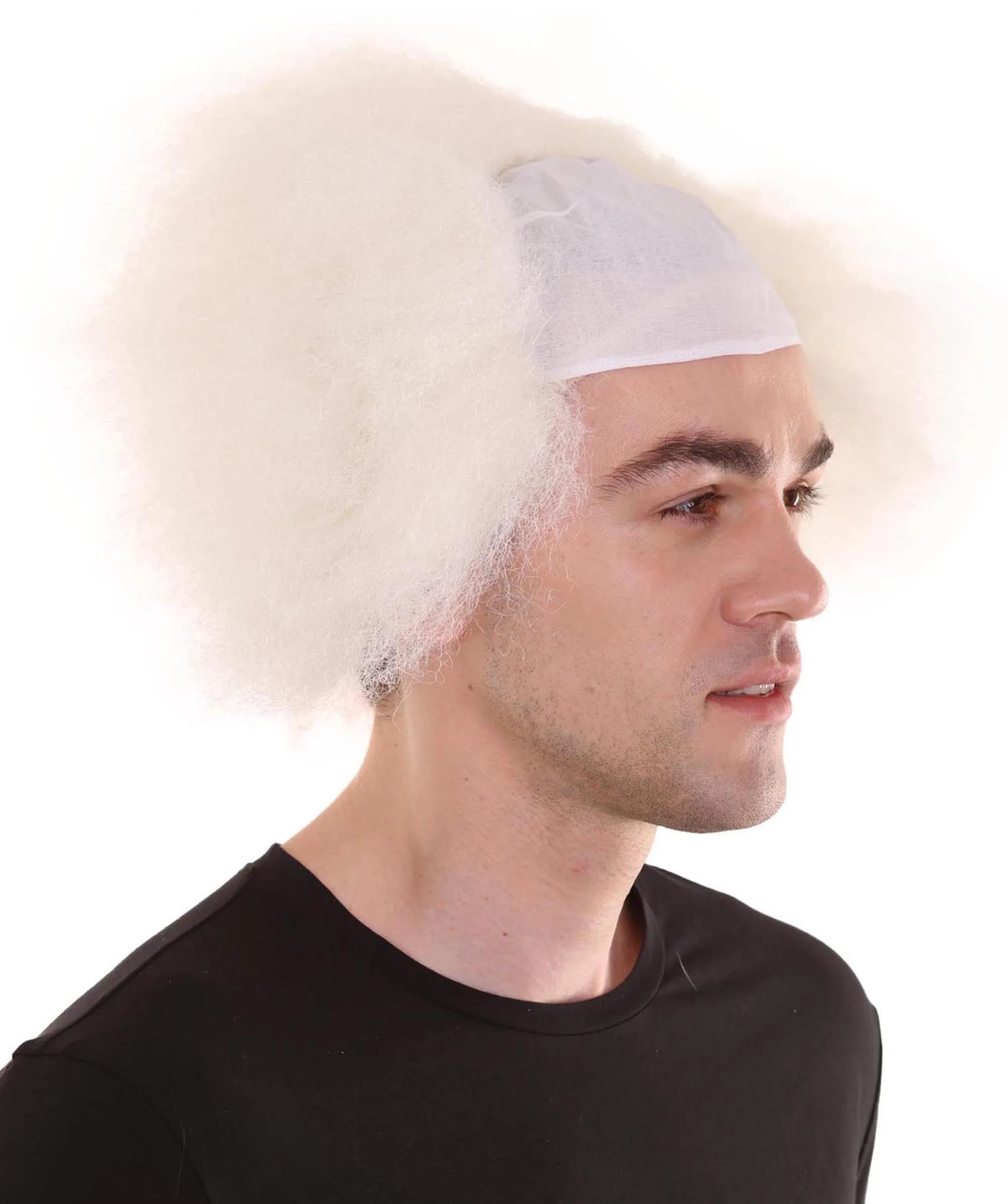 Half Bald Head Mens Short Wig, Grey