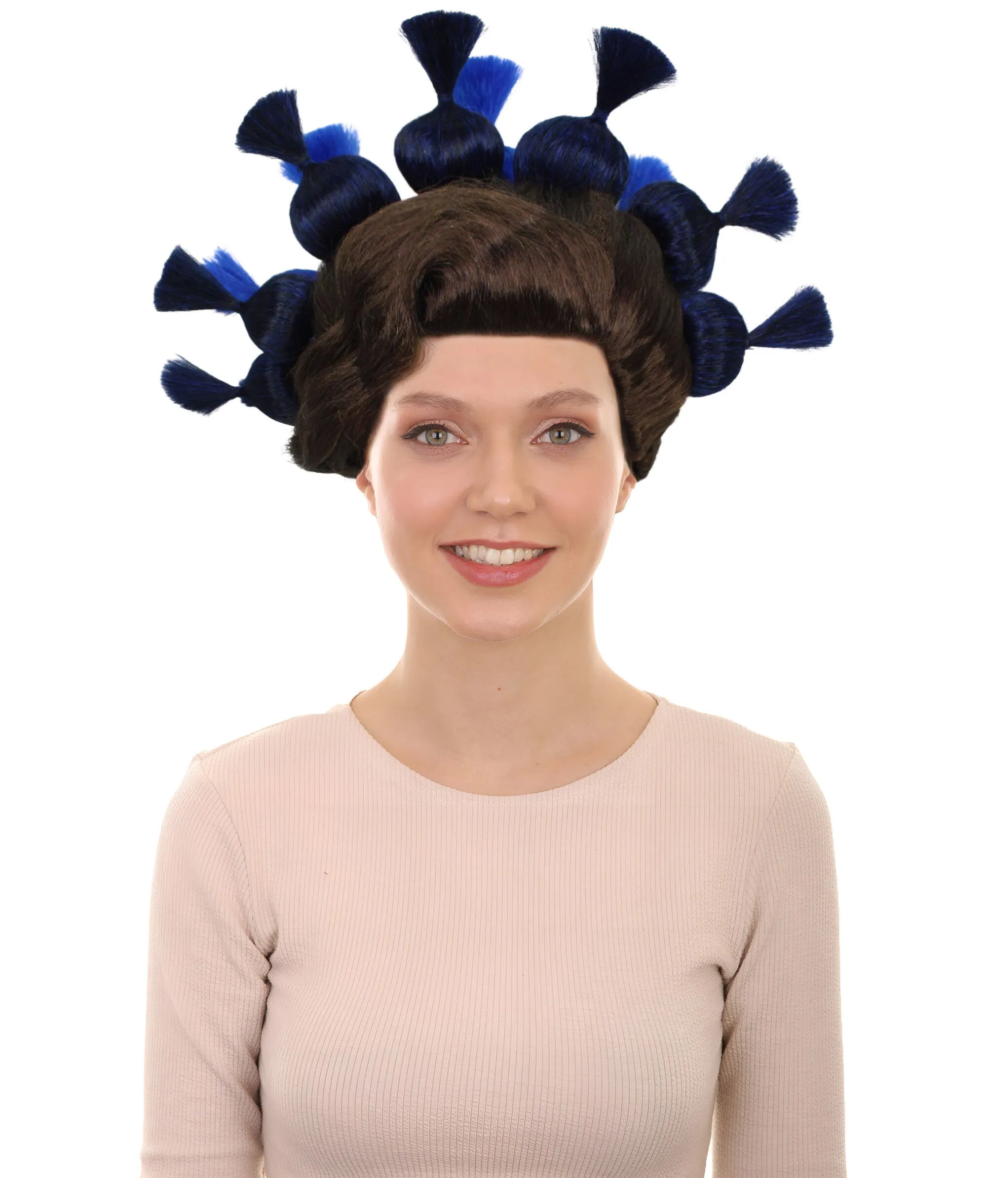 HPO Adult Women's Dramatic Elegant Updo Bun Wig |Multiple color options | Flame-retardant Synthetic Fiber