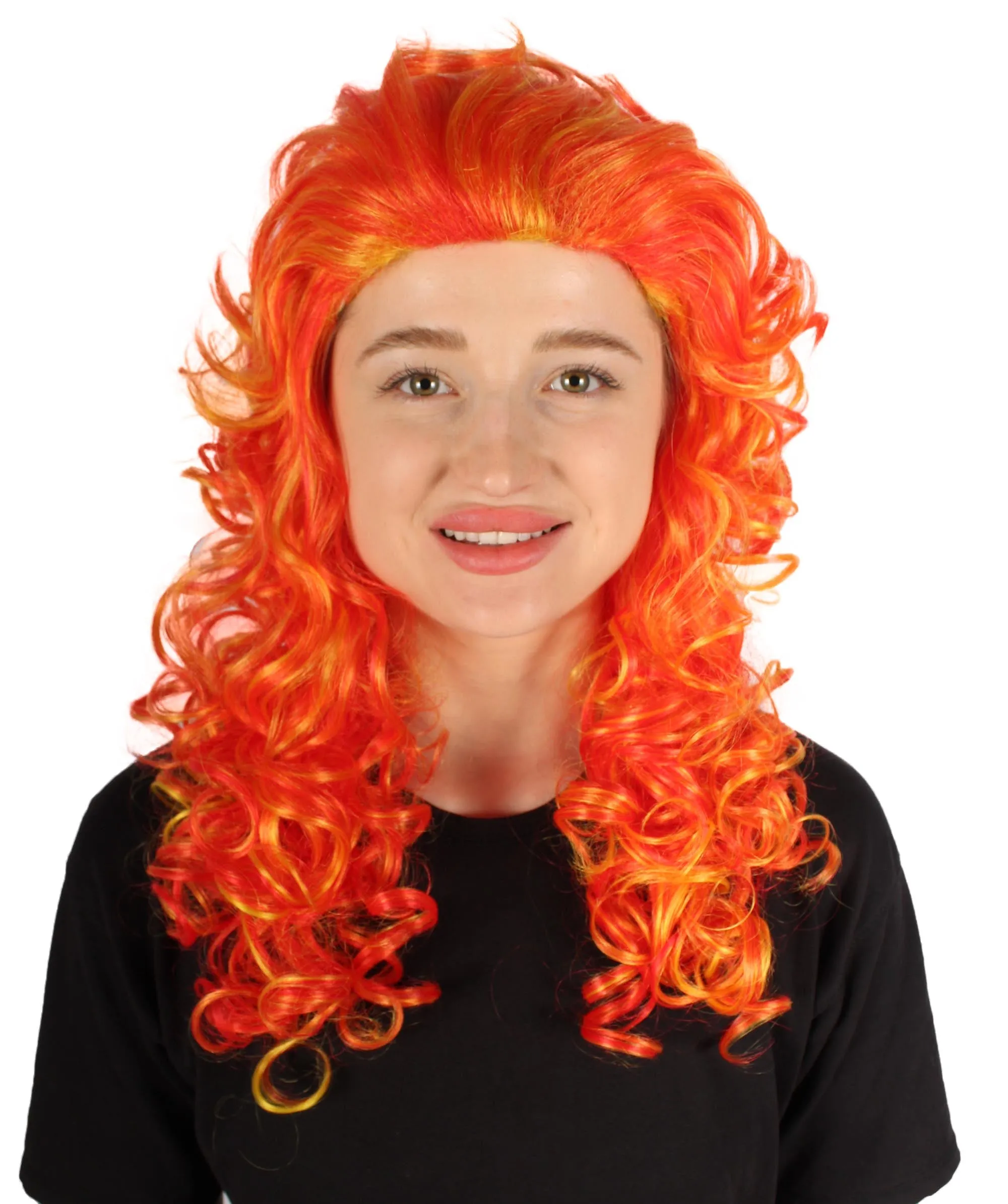 HPO Adult Women's Long Curly Country Singer Wig | Multiple Color Options