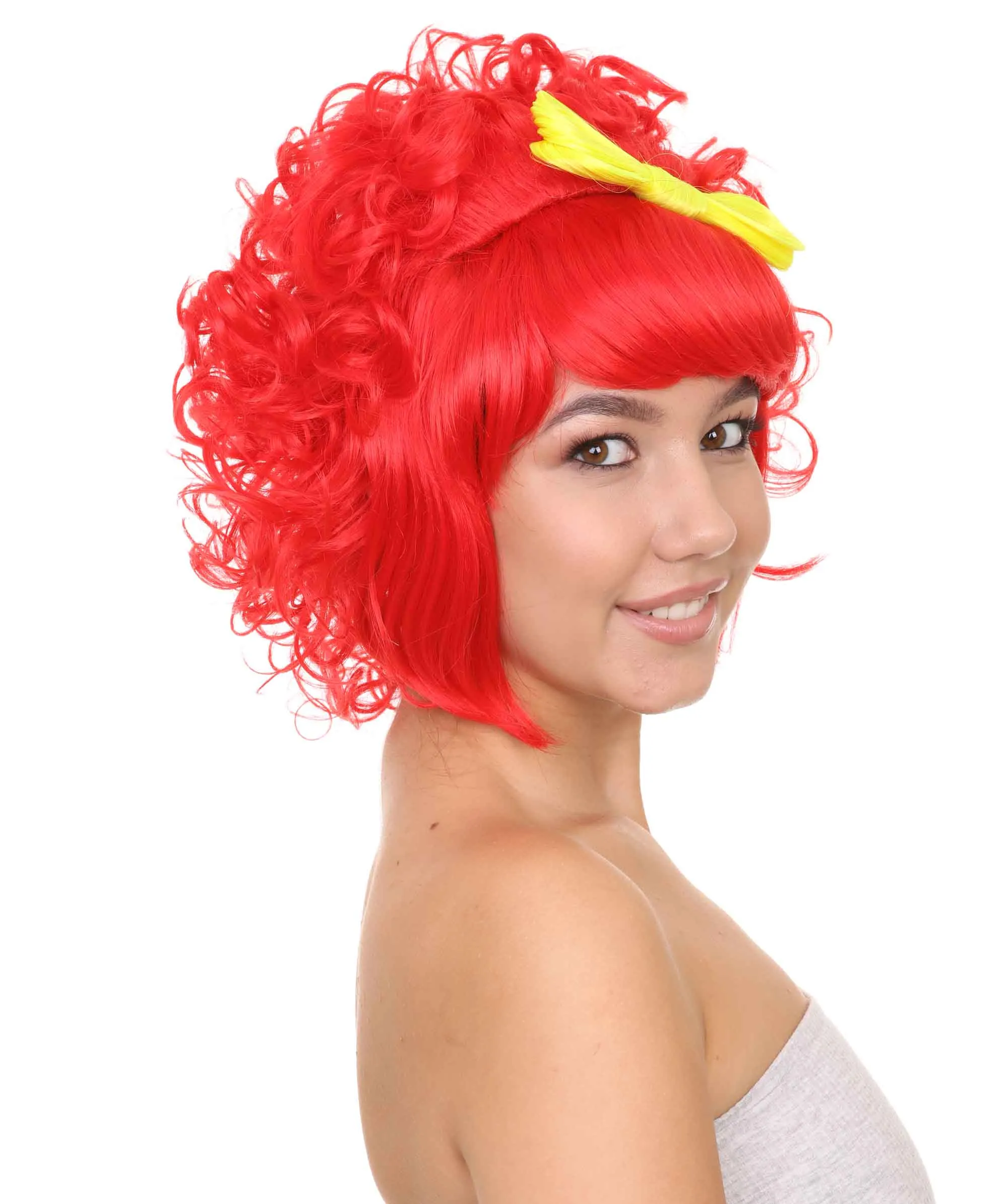 Lady Wig | Womens Super Size Jumbo Character Red Cosplay Halloween Wig | Premium Breathable Capless Cap