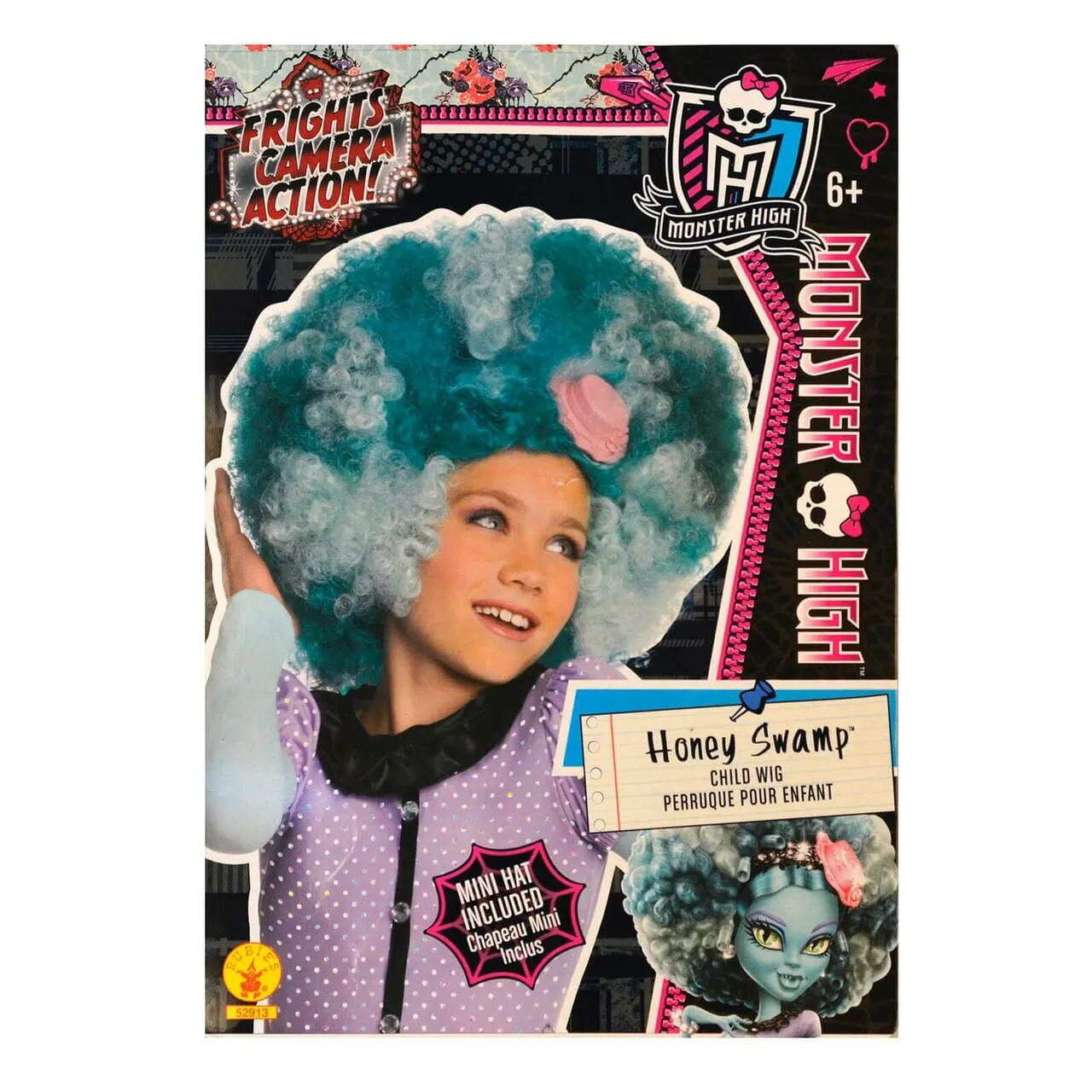 Monster High Wig Girls Fancy Dress Character Hair Kids 6 