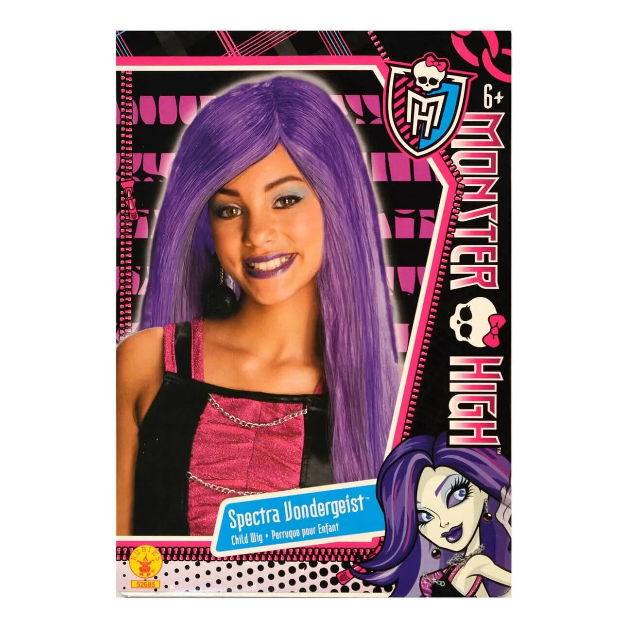 Monster High Wig Girls Fancy Dress Character Hair Kids 6 