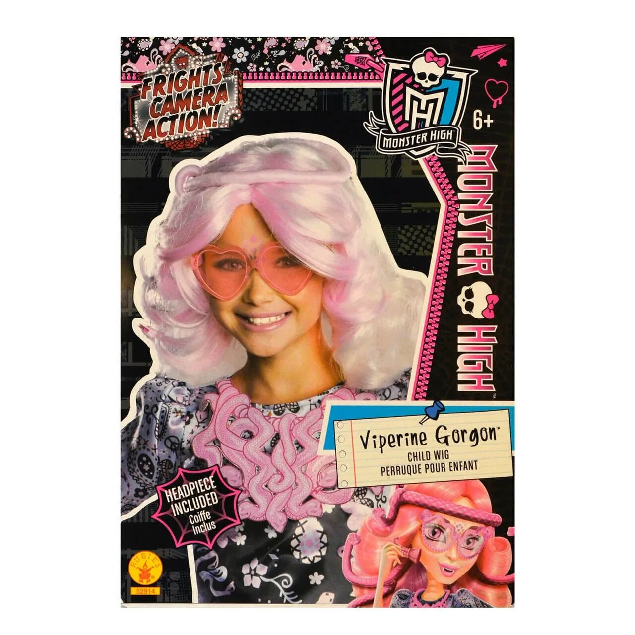 Monster High Wig Girls Fancy Dress Character Hair Kids 6 