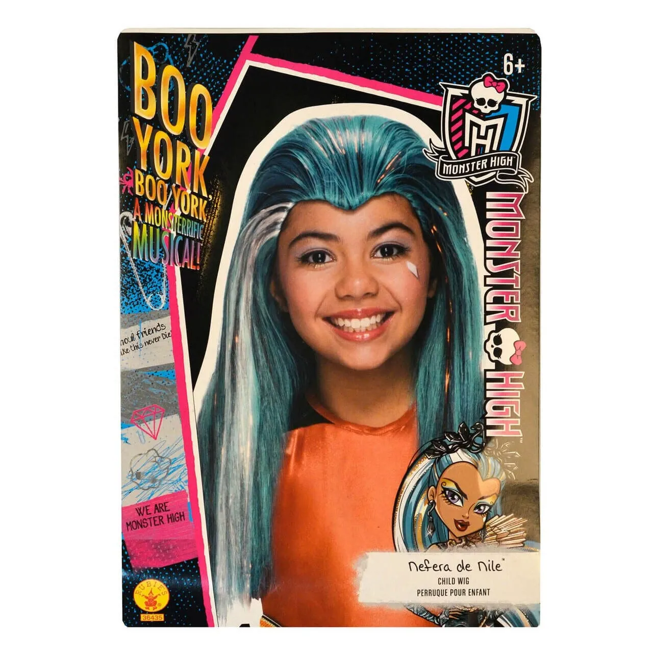 Monster High Wig Girls Fancy Dress Character Hair Kids 6 