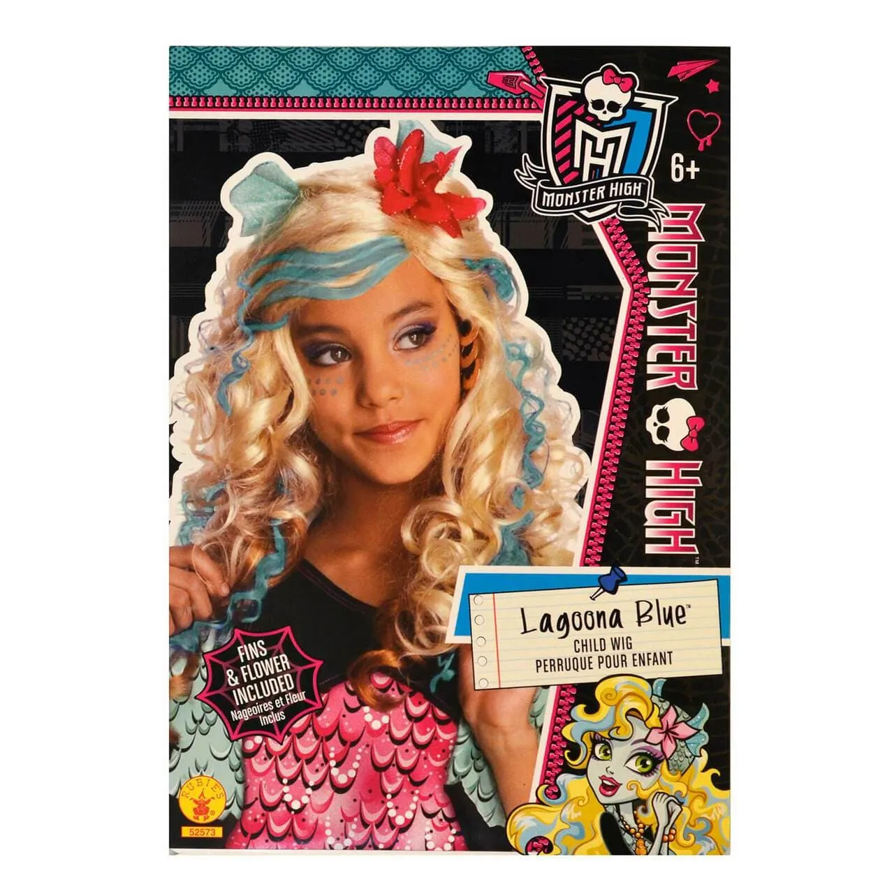 Monster High Wig Girls Fancy Dress Character Hair Kids 6 