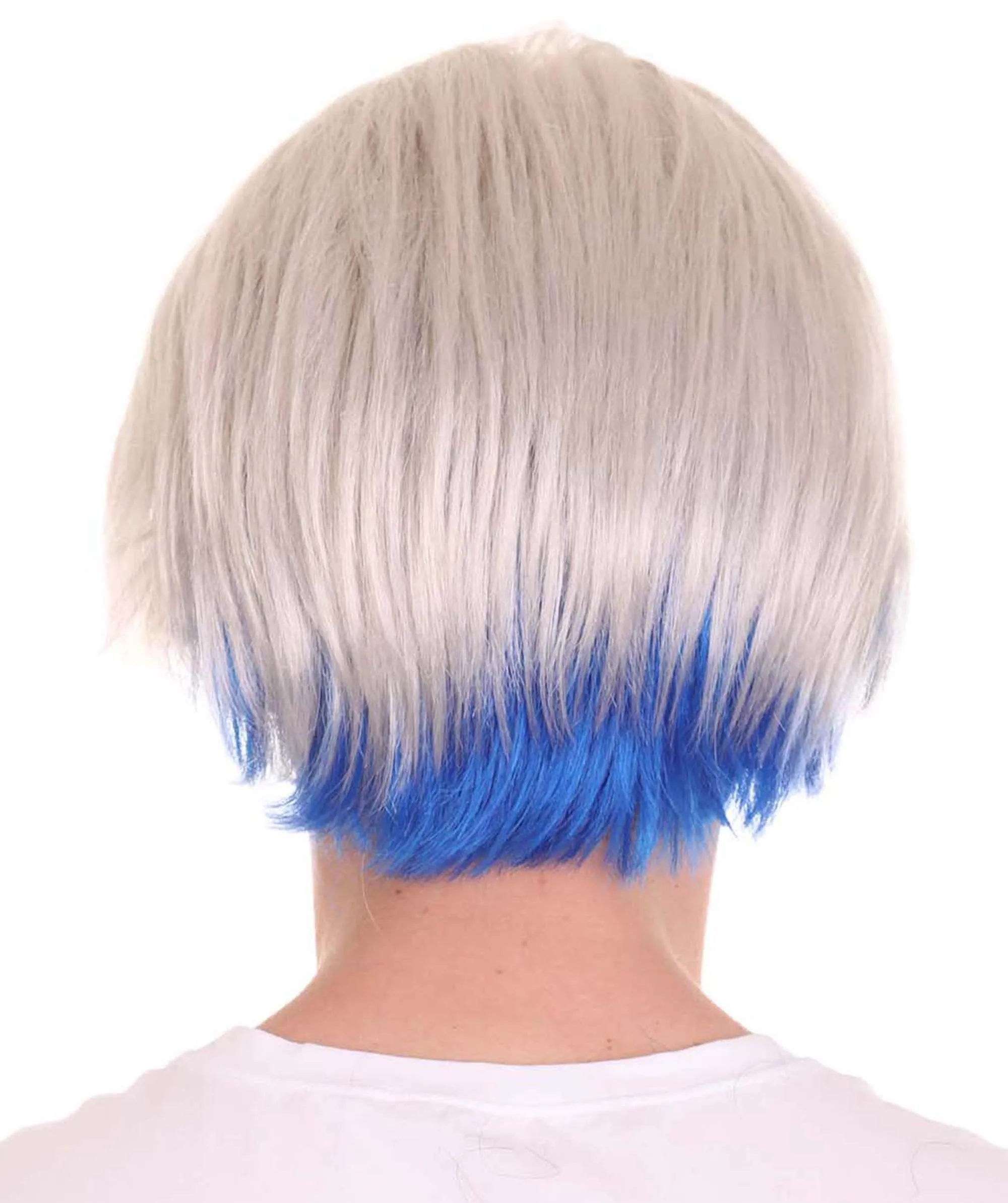 Movie Hero Wig | Silver Blue Cosplay Halloween Wig | Premium Breathable Capless Cap