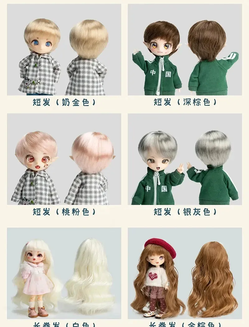 OB11 Doll Wigs | Soft Cute Hair with Bangs, Long Hair Wig for 1/12 BJD, GSC, YMY Dolls