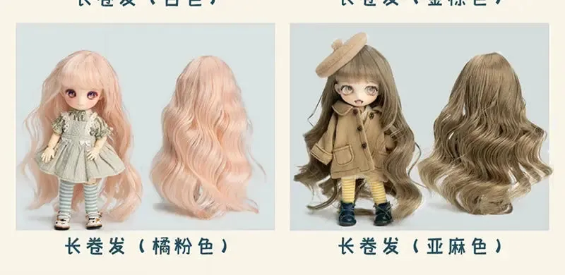 OB11 Doll Wigs | Soft Cute Hair with Bangs, Long Hair Wig for 1/12 BJD, GSC, YMY Dolls