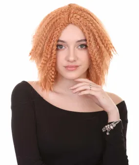 Orange Curly Fashion Womens Wig | Party Ready Fancy Cosplay Halloween Wig | Premium Breathable Capless Cap