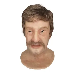 Realistic Facial Overlay 'Felix,  Small Moustache' for Adult Manikin Training Simulators