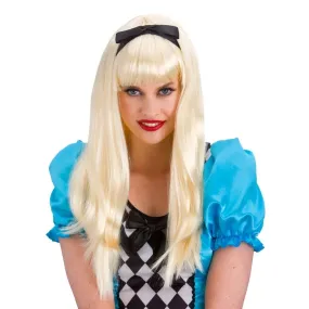 Storybook Alice Long Blonde Wig Wonderland Fancy Dress