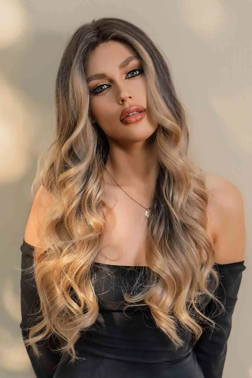 TEEK - Brown/Caramel Balayage Lace Front Synthetic Wave 26" Wig